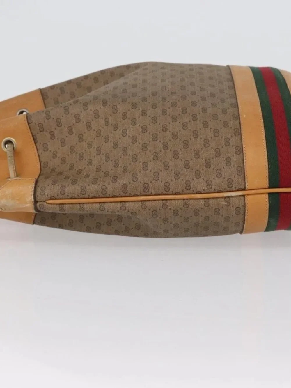 GUCCI Micro GG Supreme Web Sherry Line Bag PVC Beige - Picture 7 of 16